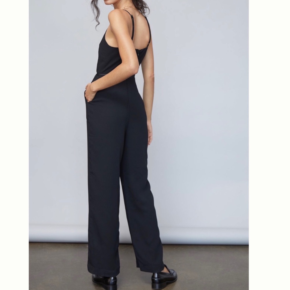 MAEVE Anthropologie Magdalena Black V Neck Jumpsuit - Picture 4 of 15